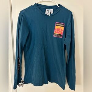 Adidas Men’s Teal Long Sleeve Tee with Graphic